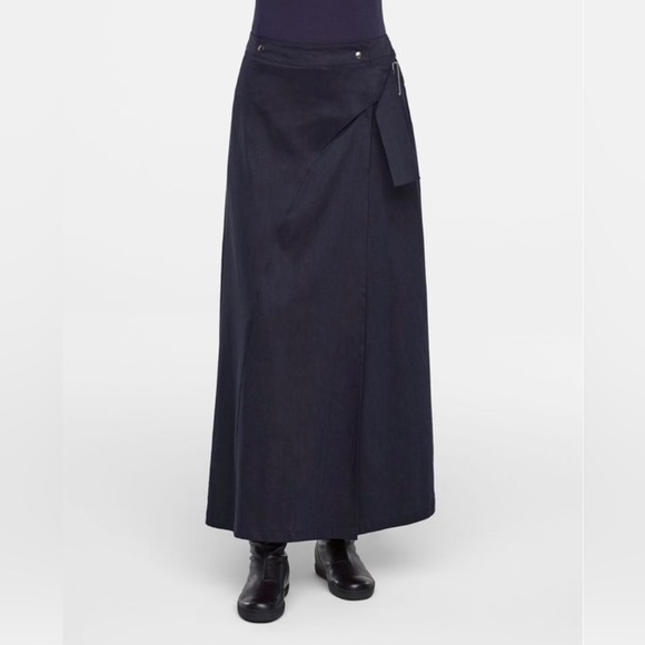 Sarah Pacini NWT Winning Blue Linen Blend Maxi Skirt - Size 3 - Picture 10 of 11